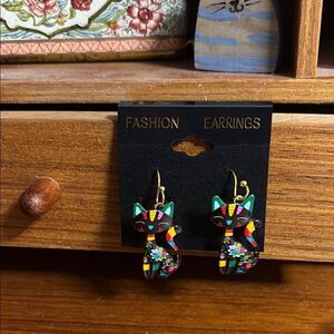 Black Cat Earrings (1 Inch)